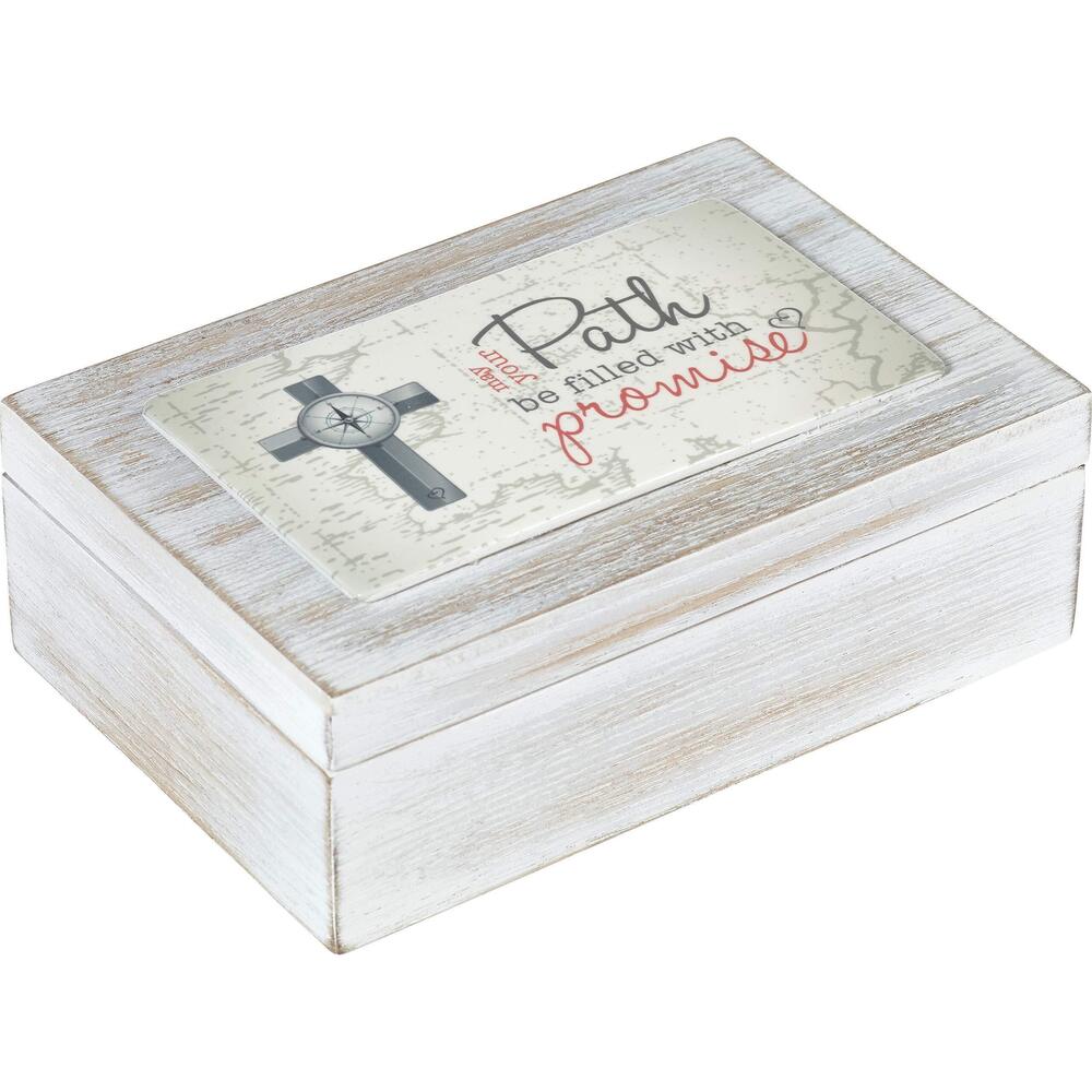 7685 192105 May Your Path Be Filled with Promise Wood and Resin Music Box